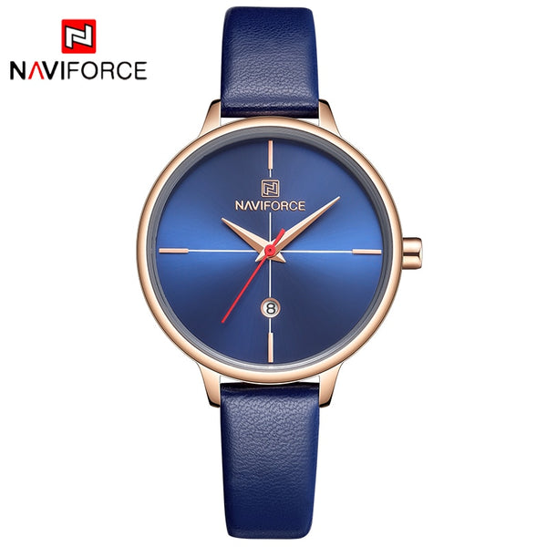 [variant_title] - NAVIFORCE Women Watches Luxury Brand Lady Quartz Watch Women Fashion Casual Leather Strap Auto Date Dress Wristwatch reloj mujer