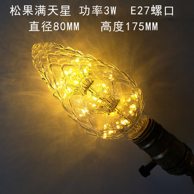 1-1254 - IWHD Star E27 220V 3W LED Bombillas Vintage Bulb Light Lampada Edison Retro Lamp Decorative St64 G95 G80 St58 T10 T185 T30