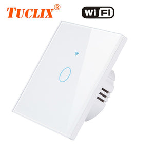 [variant_title] - TUCLIX EU WiFi APP Switch 1/2/3 Gang 110-240v Wall Light Touch Screen Switch,Crystal Glass Switch Panel
