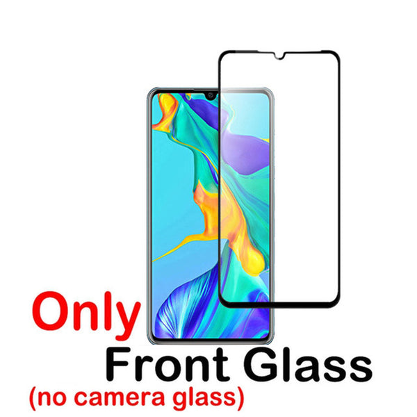 Only Front glass / For Huawei P30 - 2 in 1 Screen Protector Full Protective Glass For Huawei P30 lite Pro Back Camera Lens film Tempered Glass On Huawei P30 Lite