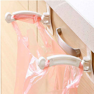 Brown - 2PCS Foldable Creative Hanging Trash Rubbish Bag Holder Garbage Rack Cupboard Cabinet Storage Hanger for kitchen