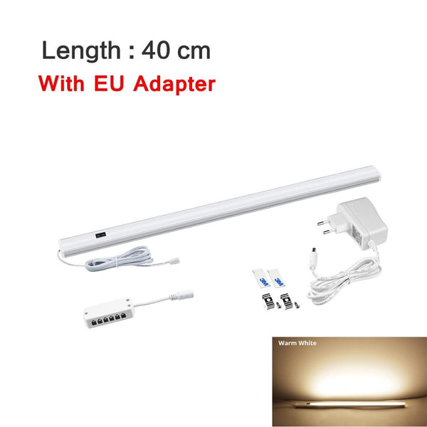 Warm 40cm x 1Pcs - Kitchen Cabinet Accessories LED Lights Hand Sweep Switch Led Lamp with EU Plug 5W/6W/7W Wardrobe Closet Night Lamp Home Lighting