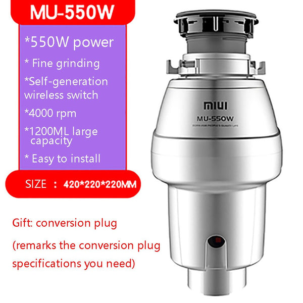 MU-550W - Xiaomi miui food garbage processor disposal crusher food waste disposer Stainless steel Grinder material kitchen sink appliance
