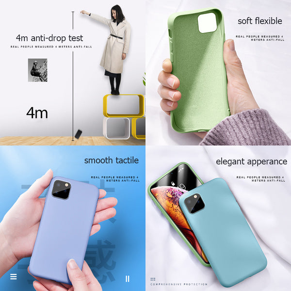 [variant_title] - For Apple iPhone 11 Pro Max Case Liquid Silicone Rubber Soft Cover For Apple iPhone 11 iPhone11 2019 Phone Case Shockproof