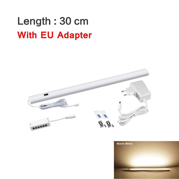 Warm 30cm x 1Pcs - Kitchen Cabinet Accessories LED Lights Hand Sweep Switch Led Lamp with EU Plug 5W/6W/7W Wardrobe Closet Night Lamp Home Lighting