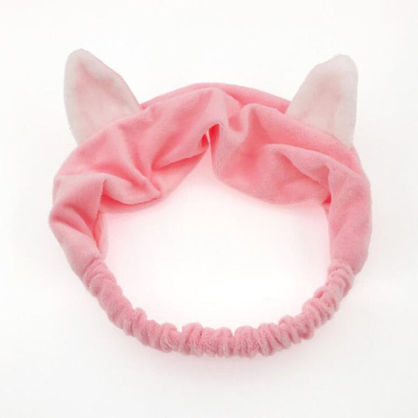 Pink Ear - 2019 New OMG Letter Coral Fleece Wash Face Bow Hairbands For Women Girls Headbands Headwear Hair Bands Turban Hair Accessories