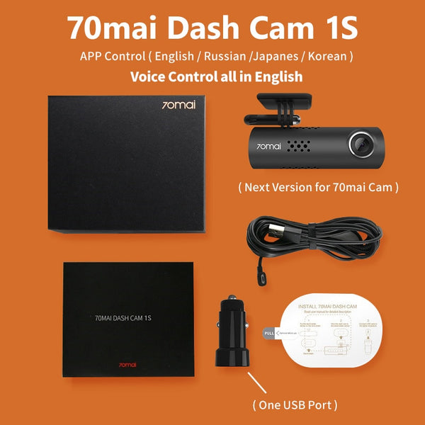 [variant_title] - 70mai Car DVR 1S APP & English Voice Control 70mai 1S 1080P HD Night Vision 70 MAI 1S Car Camera Recorder WiFi 70mai Dash Cam 1S