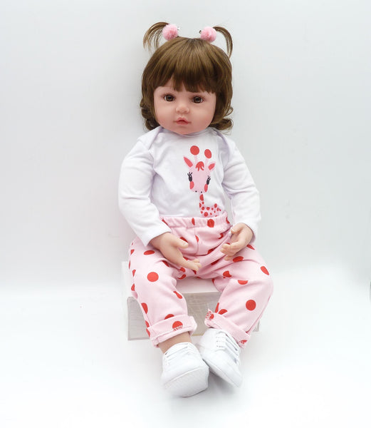 [variant_title] - Newborn 19-inch silicone doll bebe reborn doll cute plush toy baby girl gives the child the best Christmas birthday child gift!