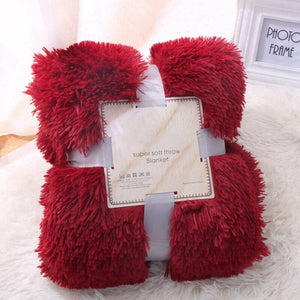 Long Blanket Bedding Supplies Shaggy Fuzzy Fur Faux Warm Sherpa Throw Blanket For Sofa Office