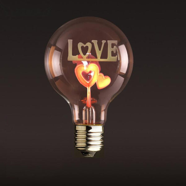 Love - YNL Edison lamp E27 220v Decorative Incandescent bulb G80 vintage novelty holiday lights 3w christmas lights for home lampada