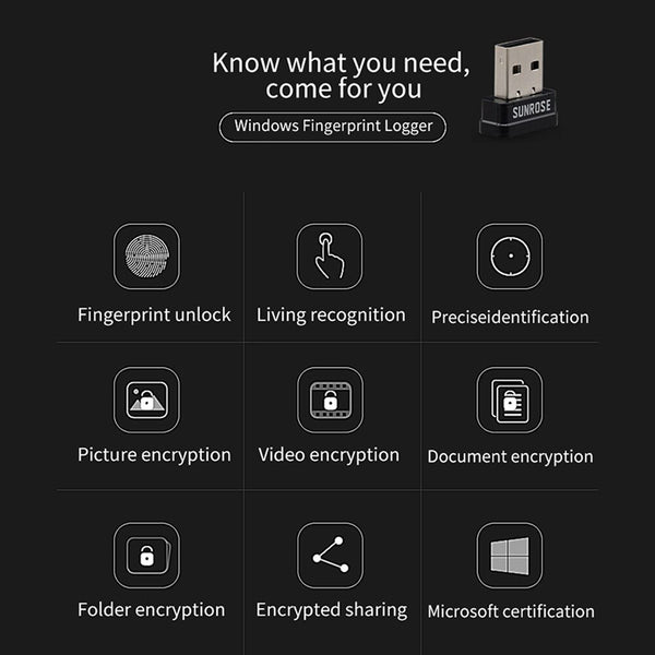 [variant_title] - Identification Capturing USB Interface Security Key Home Sensor Reader Computer Fingerprint Scanner Office PC For Windows 10