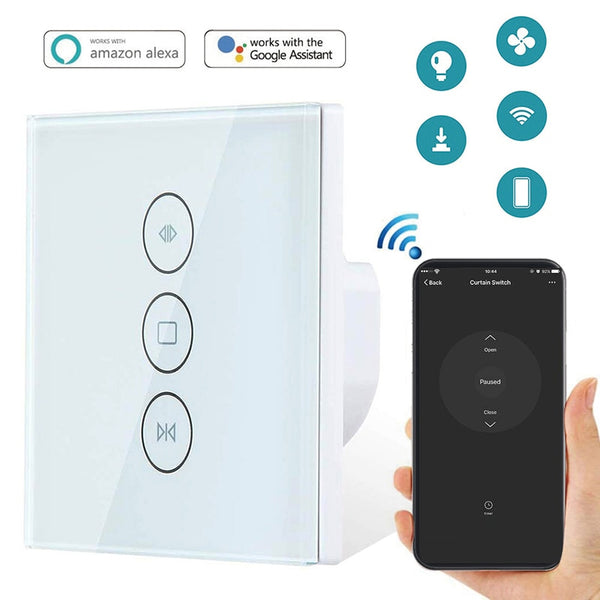 [variant_title] - WiFi Smart Curtain Switch Electric Motorized Curtain Blind Roller Shutter Switch Works with Alexa Google Home Smart Life Tuya