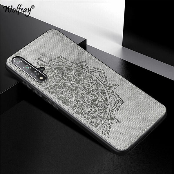 Gray / For Huawei Nova 5T - For Huawei Nova 5T Case Shockproof Soft Silicone Hard Back Cloth Texture Phone Case For Huawei Nova 5T Cover For Huawei Nova 5T