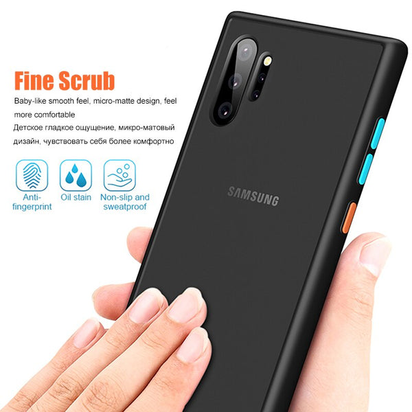 [variant_title] - 360 Shockproof Silicone Bumper Phone Case For Samsung Galaxy Note 10 Plus Note10 Black Transparent Matte Hard Protective Cover