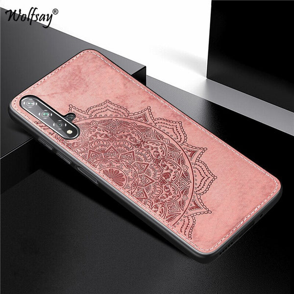 Pink / For Huawei Nova 5T - For Huawei Nova 5T Case Shockproof Soft Silicone Hard Back Cloth Texture Phone Case For Huawei Nova 5T Cover For Huawei Nova 5T