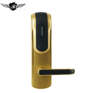 Gold - Intelligent system Good Quality Zinc Alloy RFID Card Unlock Door Lock with Mechanical key for Hotel