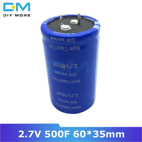 Default Title - Super Farad Capacitor 2.7V 500F 60*35mm Vehicle Rectifier Low ESR Capacitor Ultracapacitor 60x35mm 60x35 High Frequency