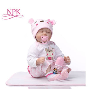 [variant_title] - NPK 55cm Silicone Reborn Sleeping Baby Doll Kids Playmate Gift for Girls Baby Alive Soft Toys for Bouquets Doll Bebe Reborn Toys