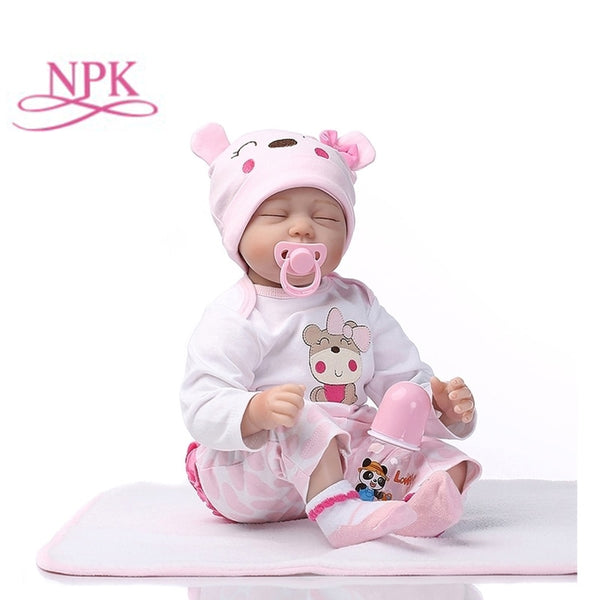 [variant_title] - NPK 55cm Silicone Reborn Sleeping Baby Doll Kids Playmate Gift for Girls Baby Alive Soft Toys for Bouquets Doll Bebe Reborn Toys