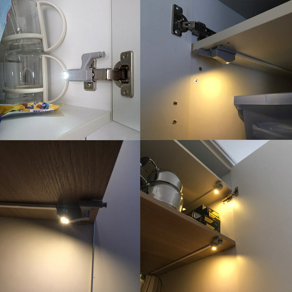 [variant_title] - 8Pcs Kitchen Cabinet Accessories Inner Hinge Light Auto On/Off Switch Closet Wardrobe Cupboard Night Lighting White/Warm White