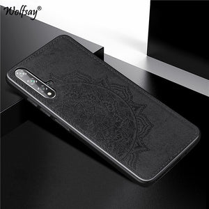 Black / For Huawei Nova 5T - For Huawei Nova 5T Case Shockproof Soft Silicone Hard Back Cloth Texture Phone Case For Huawei Nova 5T Cover For Huawei Nova 5T