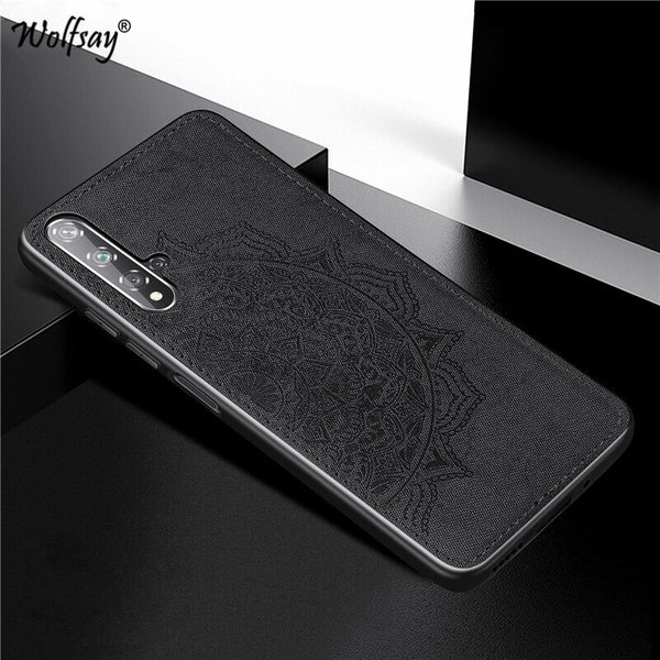 Black / For Huawei Nova 5T - For Huawei Nova 5T Case Shockproof Soft Silicone Hard Back Cloth Texture Phone Case For Huawei Nova 5T Cover For Huawei Nova 5T