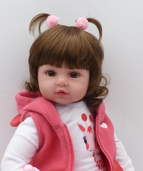 [variant_title] - Newborn 19-inch silicone doll bebe reborn doll cute plush toy baby girl gives the child the best Christmas birthday child gift!