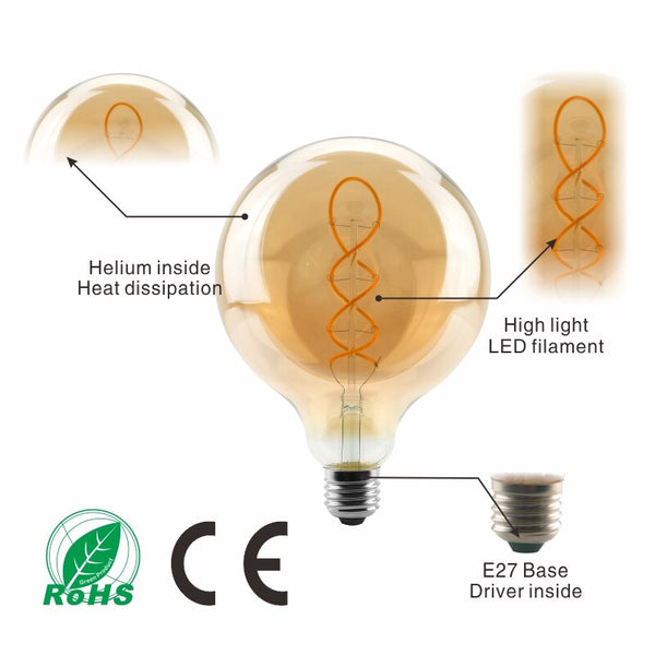 [variant_title] - LATTUSO Retro Edison Bulb E27 220V 4W Soft Spiral LED Filament bulb G80 G95 G125 Ampoule Vintage Lamp