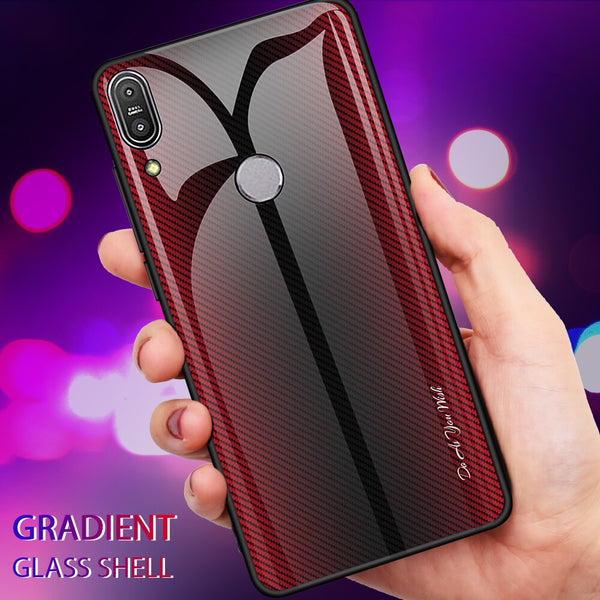 [variant_title] - Luxury Phone Case For ASUS Zenfone Max Pro M1 M2 ZB601KL ZB602KL ZB631KL ZB633KL Tempered Glass Cover Gradient Back Case