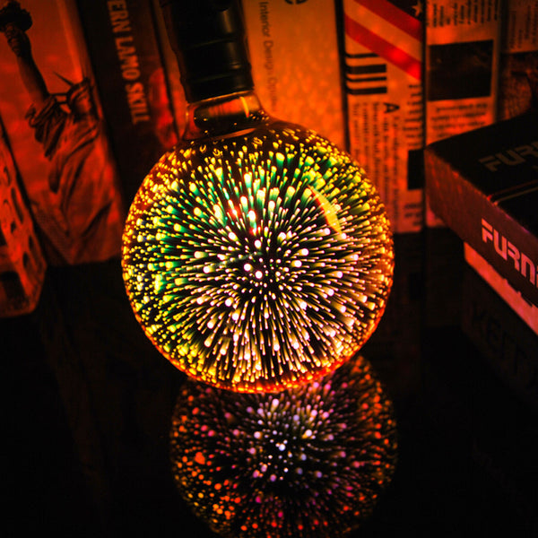 [variant_title] - Retro Led Bulb 3D Decorative Bulb Fireworks Atmosphere E27110 220V ST64 G95 G80 G125 A60 Edison Holiday Lights Christmas Lights