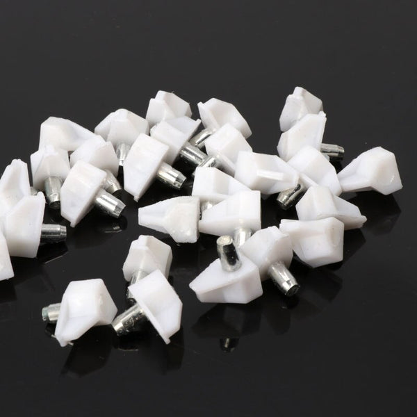 White - 50PC Small Shelf Support Peg Bookcase Cabinet Bracket Holder Furniture Accessory Y1QB