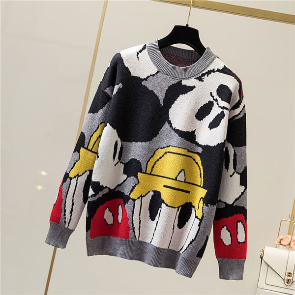 2019 Autumn and winter Korea new Donald Duck Mickey Mouse sweater sweater loose personality sweater cartoon female