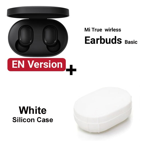 EN Add White Case - Original Xiaomi Redmi Airdots Xiaomi Wireless earphone Voice control Bluetooth 5.0 Noise reduction Tap Control