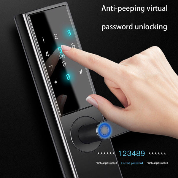 [variant_title] - Intelligent Electronic Door Lock Smart Door Lock Fingerprint With bluetooth Card APP Key Unlocking 5 Ways +G2 Smart Gateway