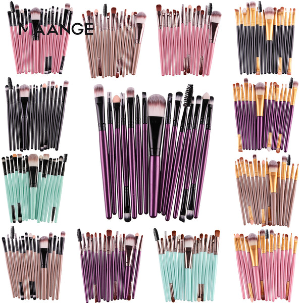 [variant_title] - MAANGE Pro 15Pcs Makeup Brushes Set Eye Shadow Foundation Powder Eyeliner Eyelash Lip Make Up Brush Cosmetic Beauty Tool Kit Hot