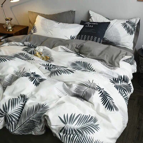 4Pcs/Set Cartoon Warm Bedding Sets Geometric Pattern Bed Linings 4 sizes Grey Blue Duvet Cover Bed Sheet Pillowcases Cover Sets