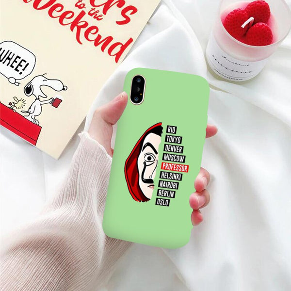 Spain TV La Casa de papel phone case for iPhone 7 8 6S Plus X 11 TV Series Money Heist House Of Paper Phone Cover for XS MAX XR