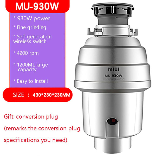 MU-930W - Xiaomi miui food garbage processor disposal crusher food waste disposer Stainless steel Grinder material kitchen sink appliance