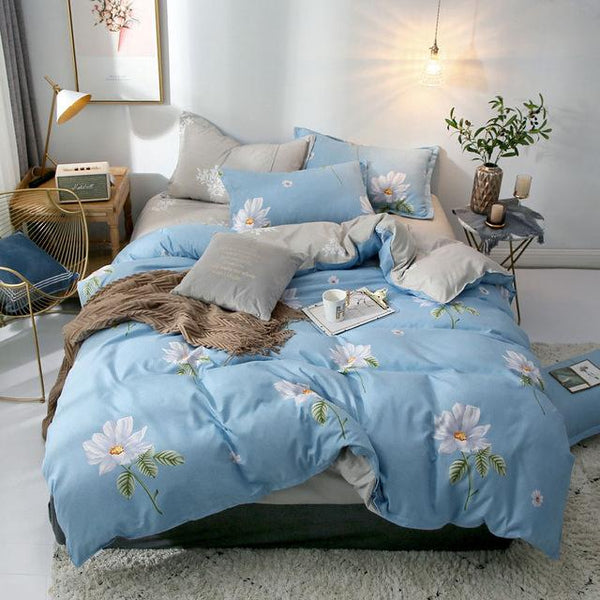 J Tropical Plant Flower Pattern Kid Bed Cover Set Duvet Cover Adult Child Bed Sheets and Pillowcases Comforter Bedding Set 61006