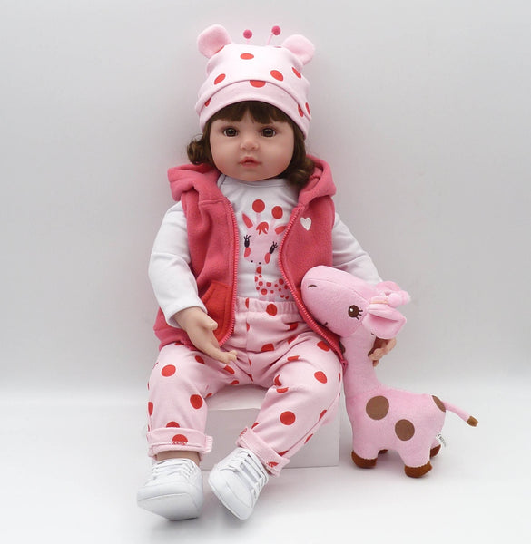 [variant_title] - Newborn 19-inch silicone doll bebe reborn doll cute plush toy baby girl gives the child the best Christmas birthday child gift!