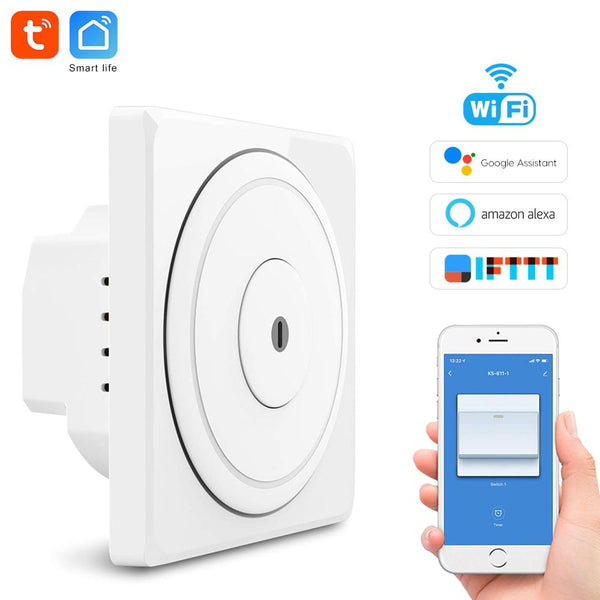 1 Gang-201335943 - Tuya wifi remote control light switch EU Wall button smart switchs Support Alexa, Google Home, Voice Control switch