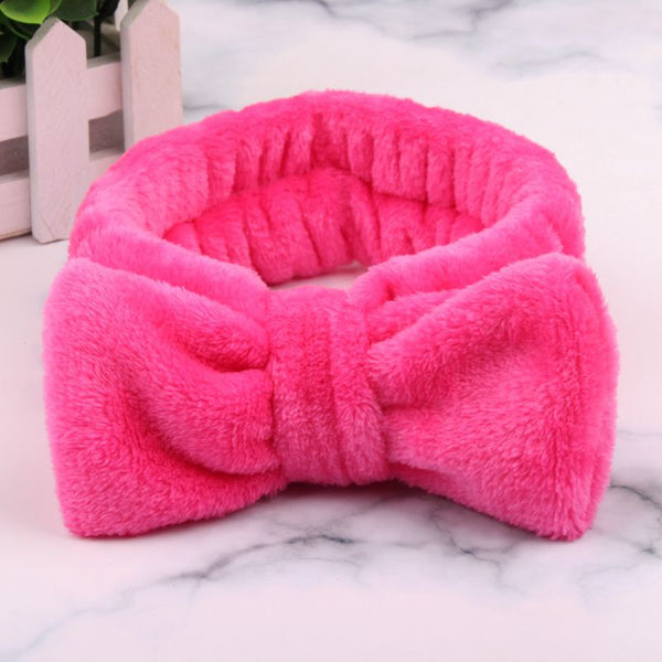 Rose - 2019 New OMG Letter Coral Fleece Wash Face Bow Hairbands For Women Girls Headbands Headwear Hair Bands Turban Hair Accessories