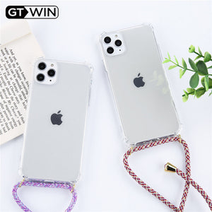 Strap Cord Chain Phone Tape Necklace Lanyard Mobile Phone Case for Carry Cover Case Hang iPhone 11 Pro XS Max XR X 6 6S 7 8Plus