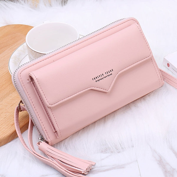 [variant_title] - Phone Bag Women Wallets Leather Shoulder Bag Long Culutch Fashion Large Capacity Card Holder Female Zipper Wallet Slim Purse