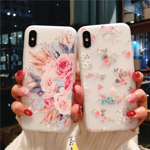 KISSCASE Case For Samsung Galaxy Note 10 A50 A70 A30 A20 3D Relief Silicone Flower Case For Samsung S10 S8 S9 Plus а30s S7 Cover