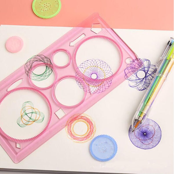 [variant_title] - Spirograph Drawing Tools Ruler Drafting Stationery Interlocking Gears Wheels Accessories Creative Educational Toys For Children