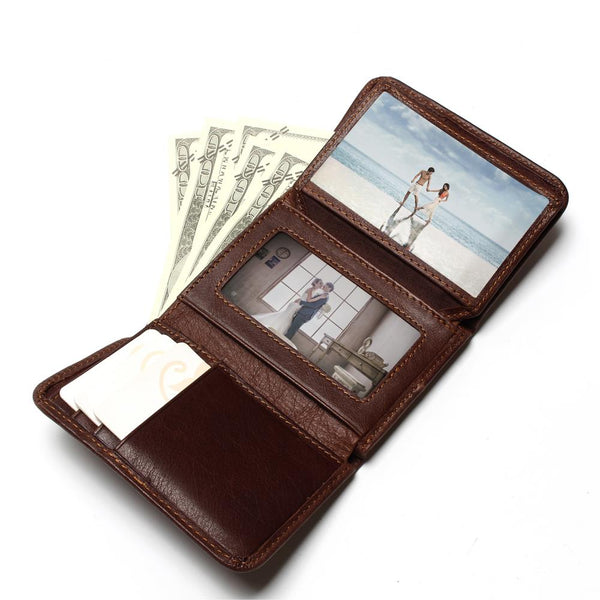 [variant_title] - RFID Wallet Antitheft Scanning Leather Wallet Hasp Leisure Men's Slim Leather Mini Wallet Case Credit Card Trifold Purse