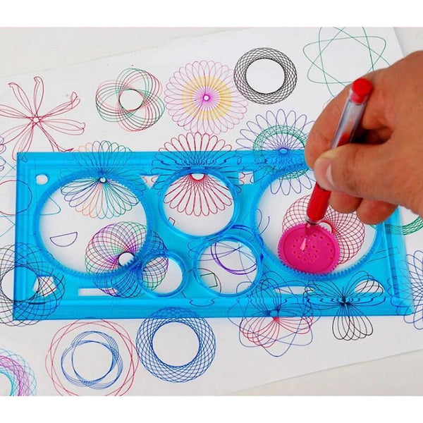 [variant_title] - Spirograph Drawing Tools Ruler Drafting Stationery Interlocking Gears Wheels Accessories Creative Educational Toys For Children