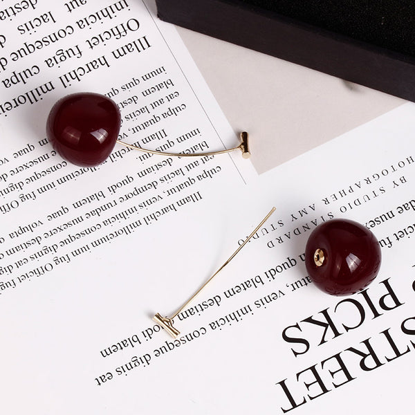 [variant_title] - New European and American Fruit Fashion Long Ear Nail Temperament Cherry Cherry Earrings Lady Earrings (ED568)