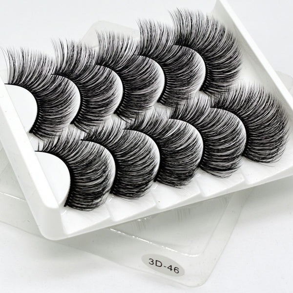 [variant_title] - SEXYSHEEP 5Pairs 3D Mink Hair False Eyelashes Natural/Thick Long Eye Lashes Wispy Makeup Beauty Extension Tools